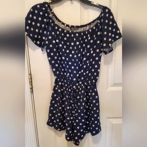 Navy Blue Floral Romper - Abercrombie And Fitch